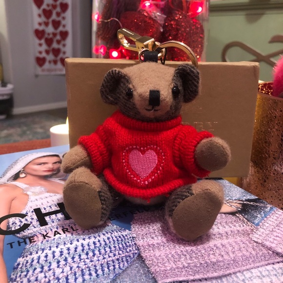 Cashmere Burberry Bear Bag Charm / Keychain - Picture 1 of 4